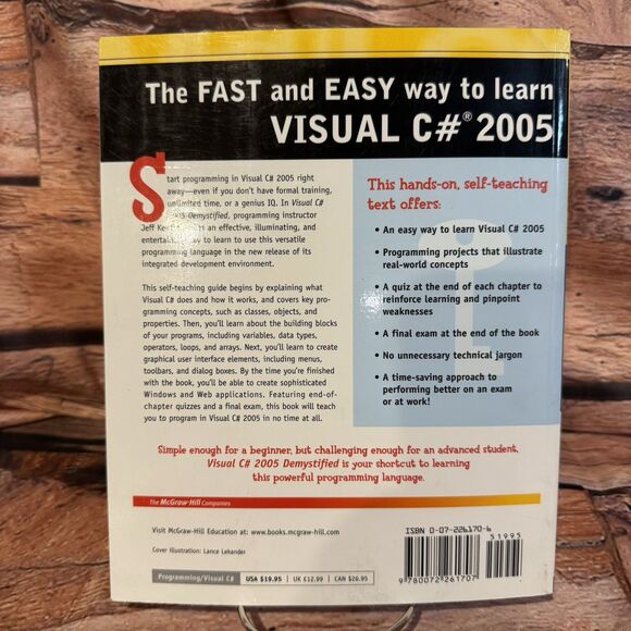 Visual C# 2005 DeMYSTiFieD Self-Teaching Guide Jeff Kent Programming Book - Picture 2 of 12